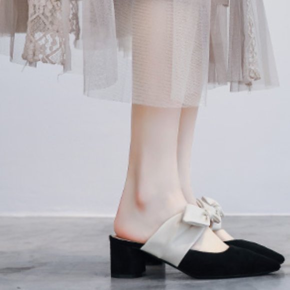 Summer mid-heel Pointed-Toe Chunkyheel spring style French gentle and autumn wo - Picture 4 of 5